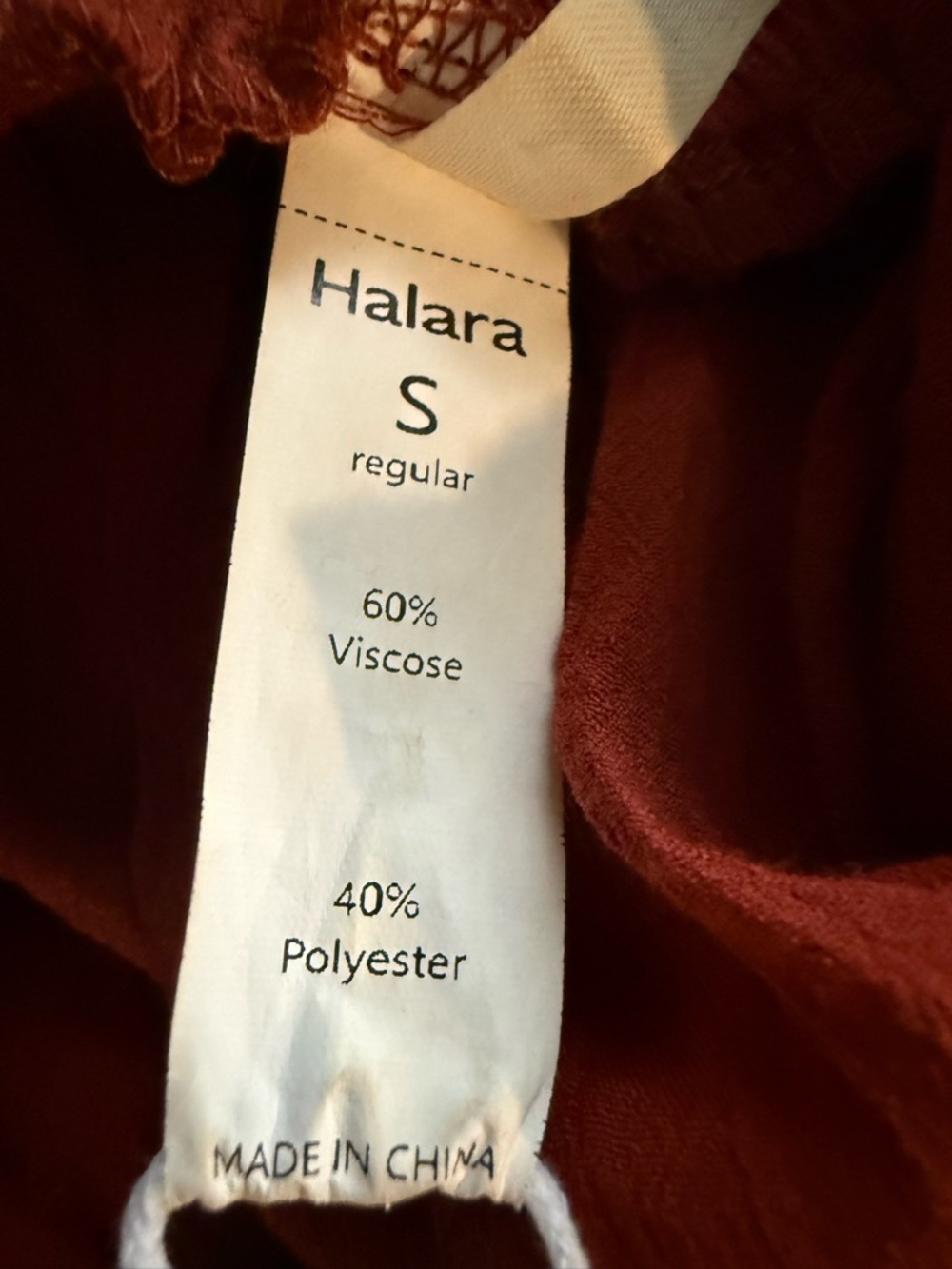 HALARA Burgundy Barrel Linen Pants Size Small - Picture 2 of 3